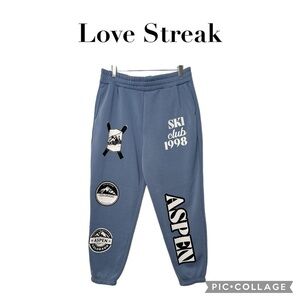 Love Streak Aspen Colorado fleece women jogger sweatpants size XL NWT